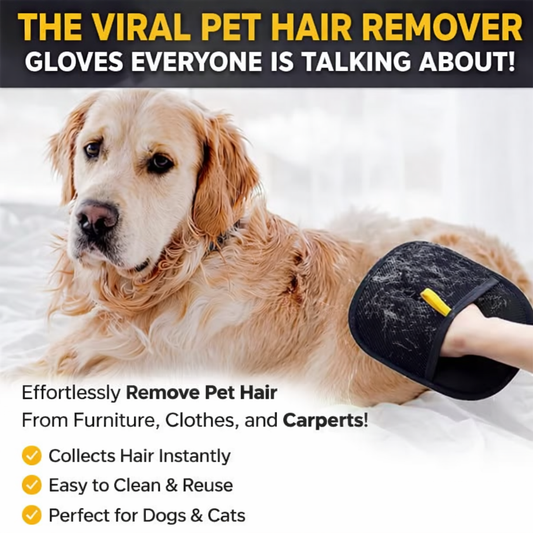 PET HAIR REMOVER GLOVES (PACK OF 2)