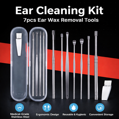 Stainless Steel Ear Cleaning Kit with Storage Case
