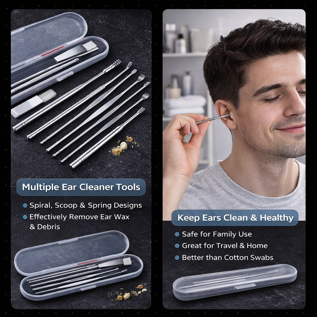 Stainless Steel Ear Cleaning Kit with Storage Case